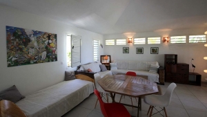 Grand salon avec mobilier design - Villa Caraïbes - Location de villas et maisons en Guadeloupe - www.villacaraibes.fr
